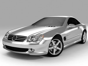 silvery sports car